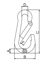 長開口彈簧鉤標(biāo)注