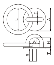 帶螺桿帶環(huán)圓形眼板標(biāo)注